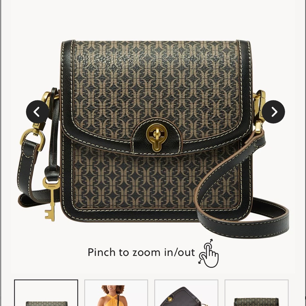 Fossil Ainsley Small Flap Crossbody Purse w/ Matching Wallet
